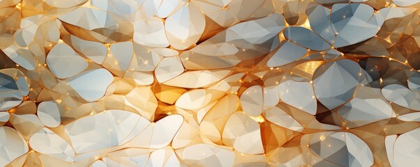 Wall Mural - a seamless tile of abstract white and gold luminous pattern. generative ai.