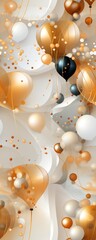 Wall Mural - a seamless tile of abstract white and gold luminous pattern. generative ai.