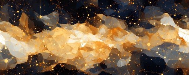 Wall Mural - a seamless tile of abstract white and gold luminous pattern. generative ai.