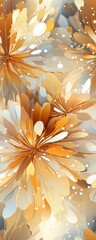 Wall Mural - a seamless tile of abstract white and gold luminous pattern. generative ai.