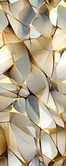 Wall Mural - a seamless tile of abstract white and gold luminous pattern. generative ai.