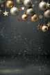 christmas background with balls and snowflakes celebration invitation gift card wallpaper