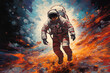 Astronaut reaches the outer space and explore beyond our celestial boundaries, vivid picture of the next frontier in space exploration