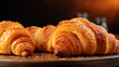 croissant on a wooden board HD 8K wallpaper Stock Photographic Image 