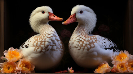 Wall Mural - duck and ducklings HD 8K wallpaper Stock Photographic Image 