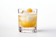 whiskey sour cocktail on white background