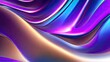 © Karloni - Abstract smooth wavy iridescent artwork, modern poster, room decoration