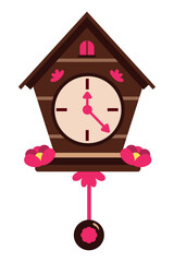 Canvas Print - germany cuckoo clock with flowers