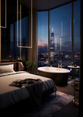 Wall Mural - House architecture city building apartment skyscraper urban luxury modern hotel window view room