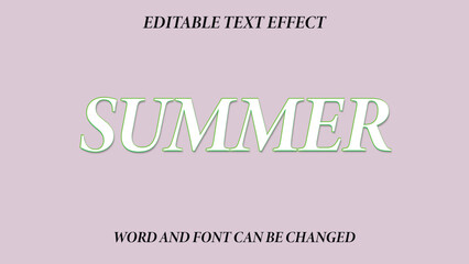 Wall Mural -  editable text effect. summer text effect