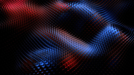 Wall Mural - abstract metal texture of tiny particles slowly rippling. design. boiling surface with colorful ligh