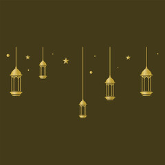 Wall Mural - Ramadan Lantern Element Collection Set