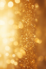 Wall Mural - golden bokeh background, delicately sprinkled with glitter, This image radiates sophistication, making it an ideal choice for glamorous events and refined designs. Generative AI.