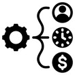 Resource Allocation Glyph Icon