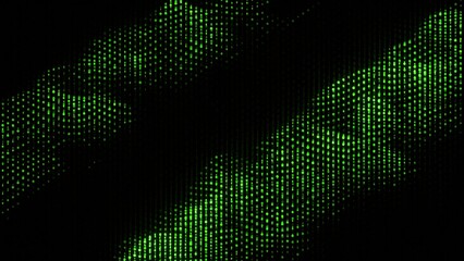 Canvas Print - glowing electronic dots move in waves in space. design. electronic luminous dots move in streaming w