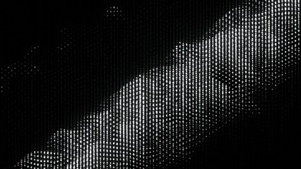 Canvas Print - glowing electronic dots move in waves in space. design. electronic luminous dots move in streaming w