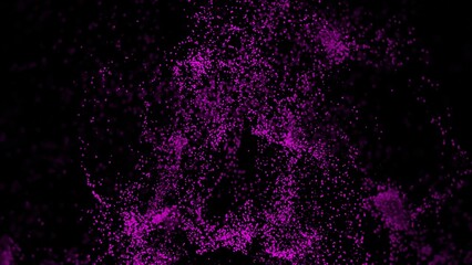 Wall Mural - Particles move upward in flow. Design. Vortex flow of small particles on black background. Magical vortex of particles moving upwards