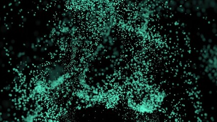 Wall Mural - vortex flows of particles on black background. design. bright stream of luminous particles in vortex