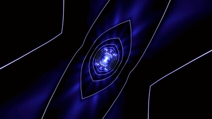 Wall Mural - hypnotic tunnel of cosmic flow. design. moving cyber tunnel with glowing center. oval lines are movi