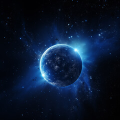 Wall Mural - Earth and light in space,created with Generative AI tecnology.