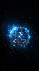 Wall Mural - Earth and light in space,created with Generative AI tecnology.
