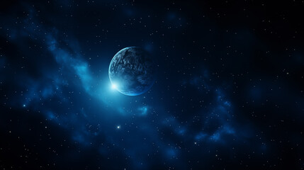 Wall Mural - Earth and light in space,created with Generative AI tecnology.