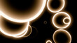 Abstract spheres with neon silhouettes on a black background. Design. Shiny flying lines of neon bubbles.