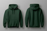 Fototapeta  - Fashion green spruce color hoodie mockup. Space for design, print and showcasing. Generate Ai.