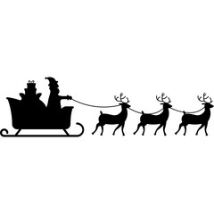 Santa Claus Sleigh Silhouette