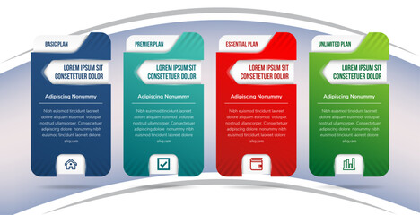 Wall Mural - infographic design with icons and 4 options or steps. thin line. infographics business concept. can 