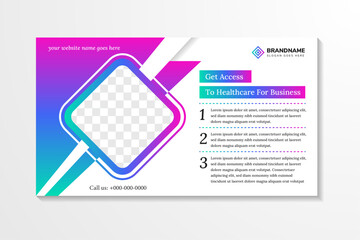 Wall Mural - presentation cover page design template for get access to medical and healthcare for business social
