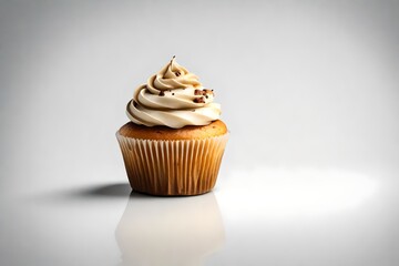 a single Tan cupcake against white background, 8k. 