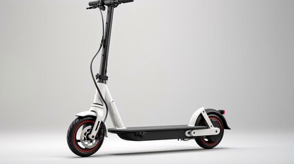 Canvas Print - a white and black electric scooter