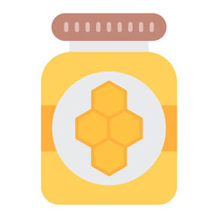 Wall Mural - Honey Jar Flat Multicolor Icon