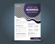 Creative business flyer design template for business advertisement in purple white color and gradient tone vector illustration 100 percent editable flyer design in A4 size .