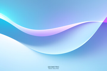 Wall Mural - Soft Blue Wave Background, Abstract geometric background with liquid shapes. Vector illustration.