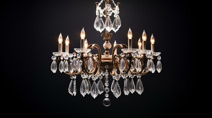 Poster - a chandelier with candles