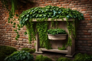 Wall Mural - A charming planter with cascading ivy and a touch of whimsy. 