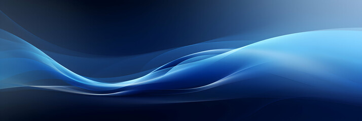 Wall Mural - Navy blue motion blur abstract background, wave smoke, digital web header, template backdrop, generative ai