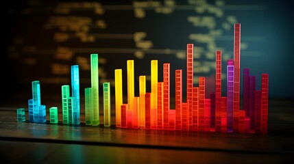 Wall Mural - illustrate a bar chart symbolizing economic growth and wealth creation, with each bar representing a