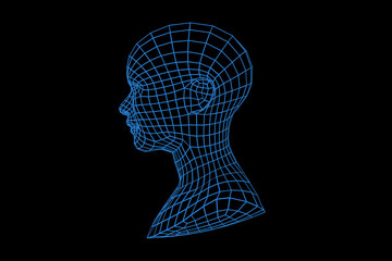 Mesh of a woman face in 3D