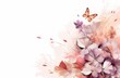Une aquarelle de fleurs et de feuilles de papillons