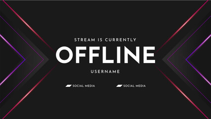 Wall Mural - currently offline twitch banner. abstract futuristic background for offline streaming. modern gaming