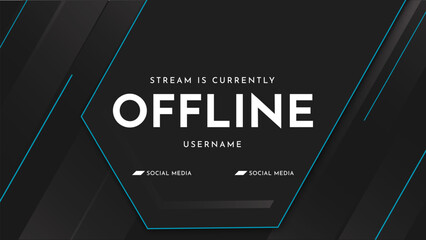 Wall Mural - currently offline twitch banner. abstract futuristic background for offline streaming. modern gaming