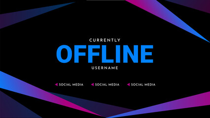 Wall Mural - futuristik offline twitch banner design. abstract modern gaming stream background template. vector i