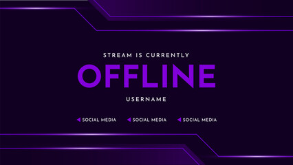 Wall Mural - modern stream offline background design. abstract futuristic gaming stream banner template. vector i