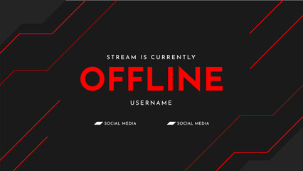 Wall Mural - currently offline twitch banner. abstract futuristic background for offline streaming. modern gaming