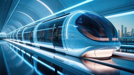 Aufkleber - Underground hyperloop network enables high-speed transportation.
