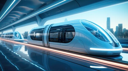 Aufkleber - Underground hyperloop network enables high-speed transportation.