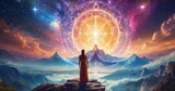 Fototapeta  - Teaches spirituality, astral travel, annunakis, manifestation, self healing, energy, frequency, vibration 